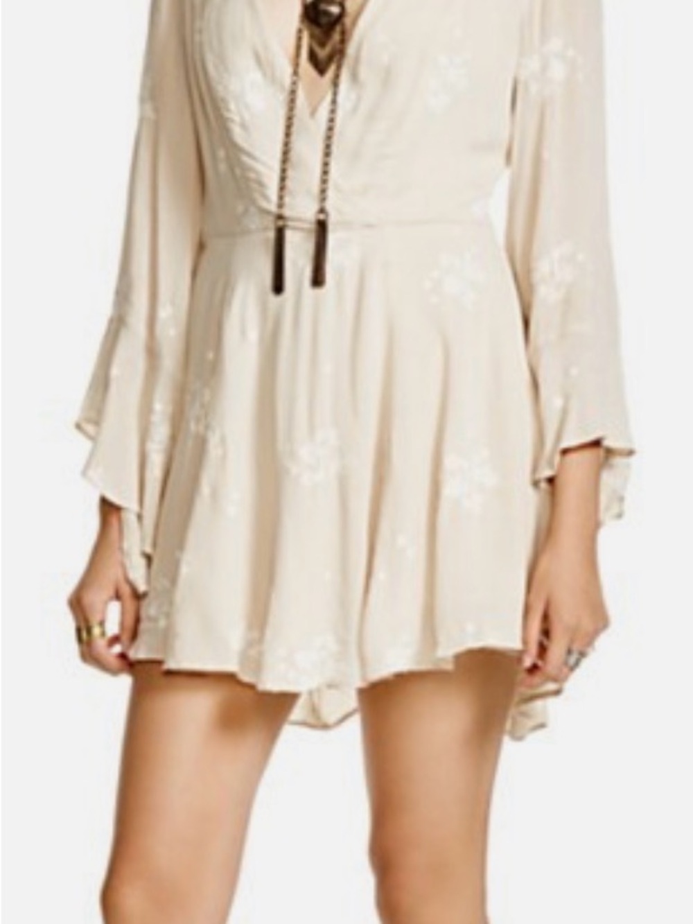 Free People Jasmine Embroidered Kimono Fit & Flare Dress